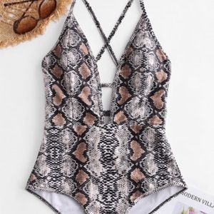 Snakeskin one piece swimsuit